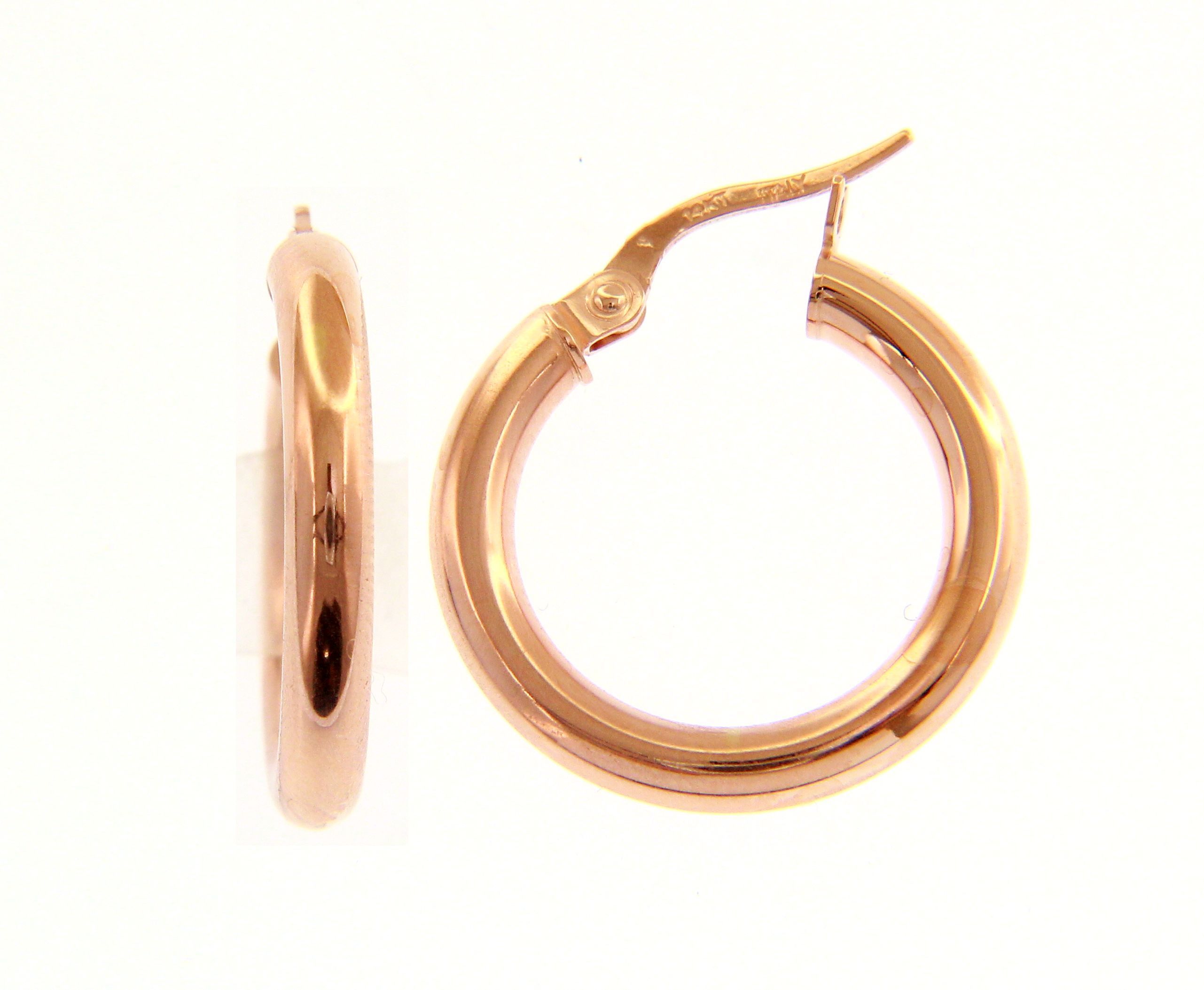 Rose gold hoop earrings 14k (code S221417)